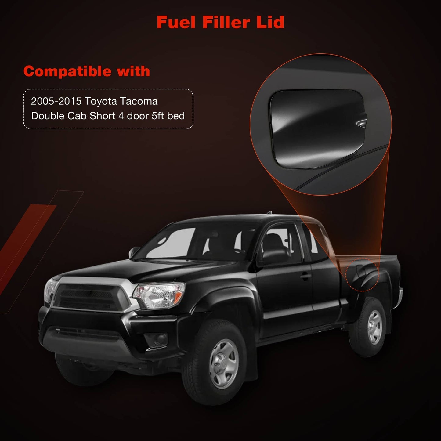 77305-04904 Double Cab Short Bed Fuel Gas Door Cover For 2005-2015 Toyota Tacoma