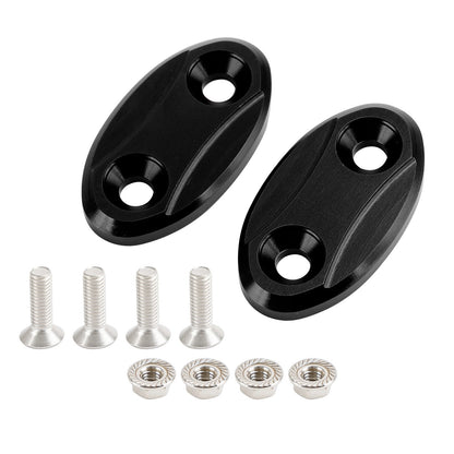 ALUMINUM MIRROR BLOCK OFF PLATES HOLE CAPS BLACK FOR YAMAHA YZF-R1 R1 2007-2014
