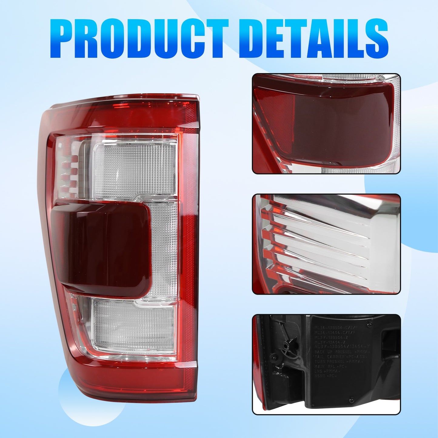 For Ford F-150 2021 2022 2023 LED Rear Tail Light Lamp w/ Blind Spot Left Side