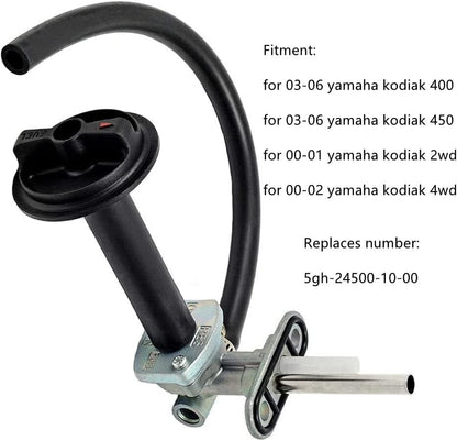 Fuel Valve Petcock + Lever For Yamaha Kodiak 400 YFM400FA YFM450FA 4x4 2000-2006