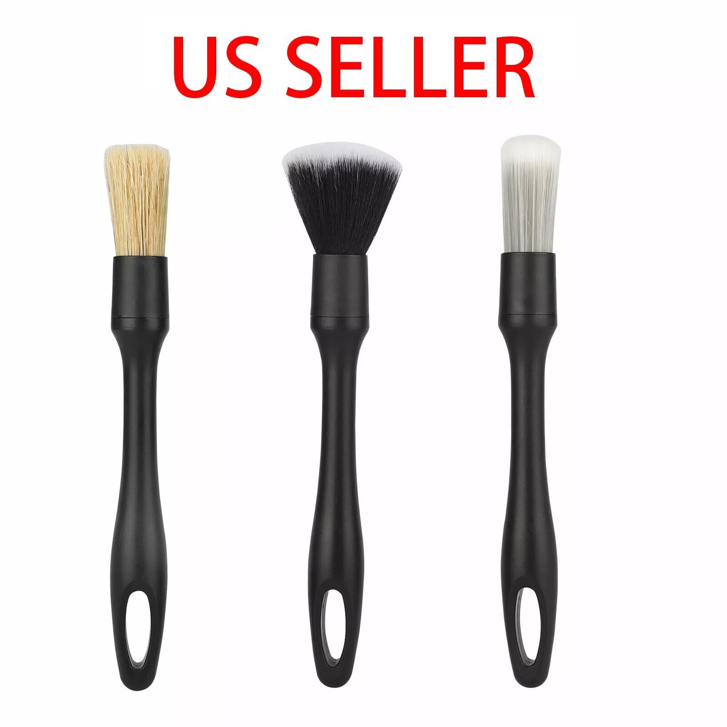 3pcs Car Detailing Brush Wash Auto Detailing Cleaning Kit Engine Wheel Clean Set