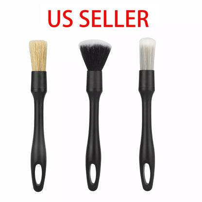 3pcs Car Detailing Brush Wash Auto Detailing Cleaning Kit Engine Wheel Clean Set