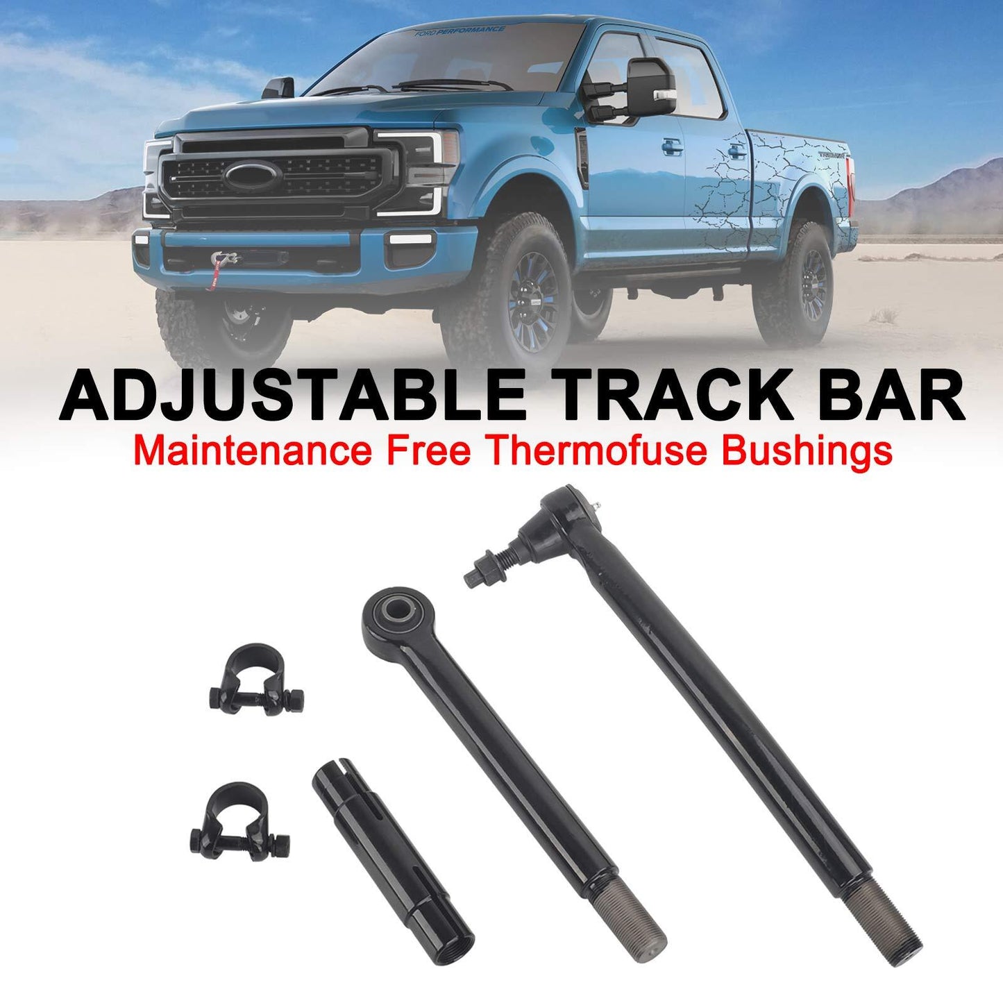 Front Adjustable Track Bar Lift Kits Fit Ford F250 F350 2017-2021 4X4 4WD 1.5-8"