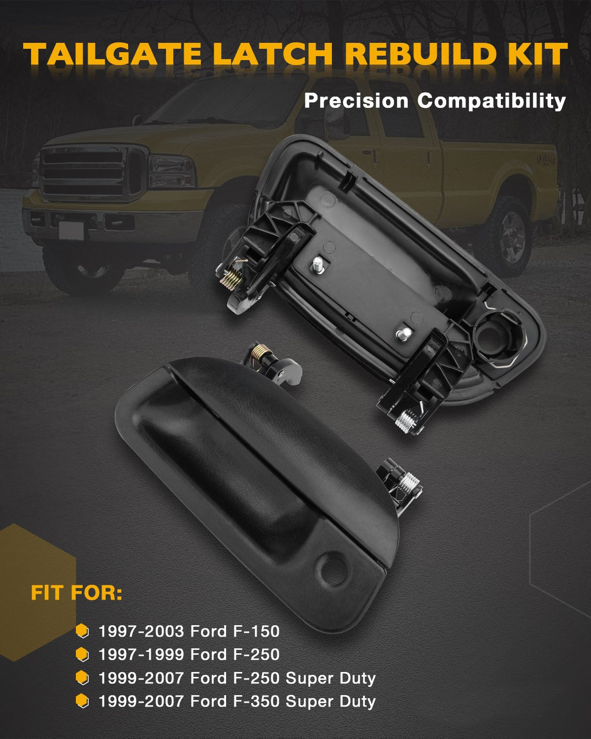 Tailgate Latch Rebuild Kit Bezel For 1997-2007 Ford F-150 F-250 F-350 Super Duty