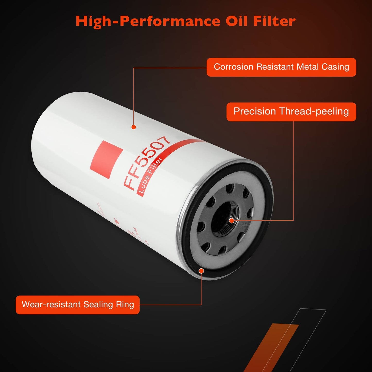 4x LF667 Diesel Oil Fuel Filter Change Kit For Volvo D12 D13 LF3654 FF5507