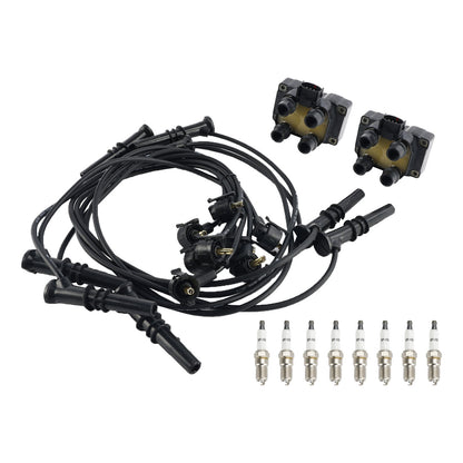2 Ignition Coil Pack 8 Spark Plugs and Wire Set FD487 SP432 For Ford Expedition