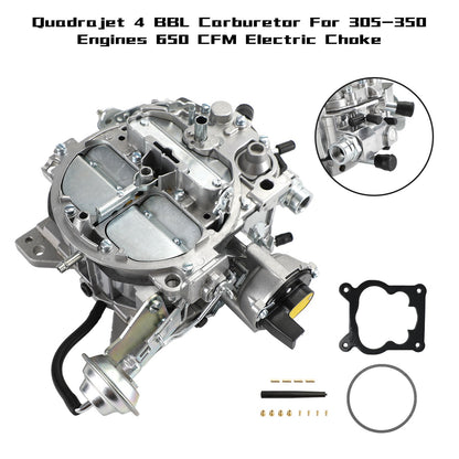 Quadrajet 4 BBL Carburetor Fit For 305-350 Engines 650 CFM Electric Choke