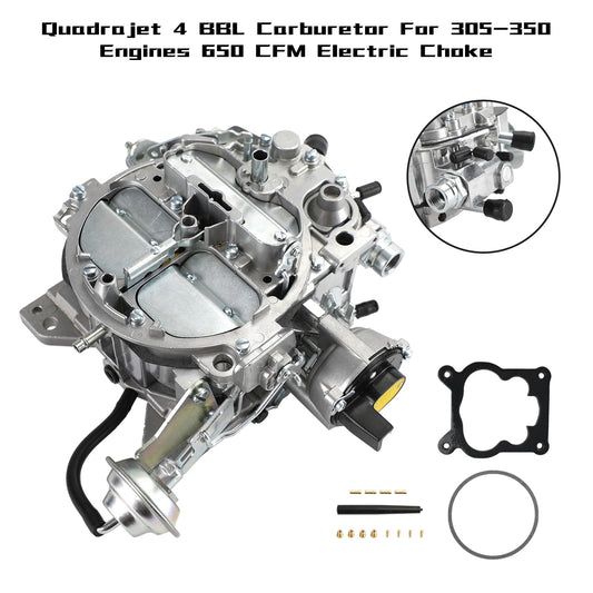 Quadrajet 4 BBL Carburetor Fit For 305-350 Engines 650 CFM Electric Choke