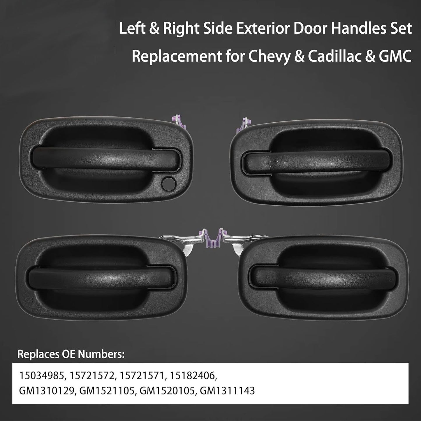 4Pcs Exterior Door Handle Front Rear Side For 99-07 Chevy Silverado GMC Cadillac