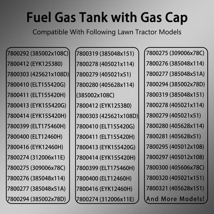 7601092MA 94073MA Fuel Gas Tank w/ Cap For Murray 7601092 94073 Lawn Mower
