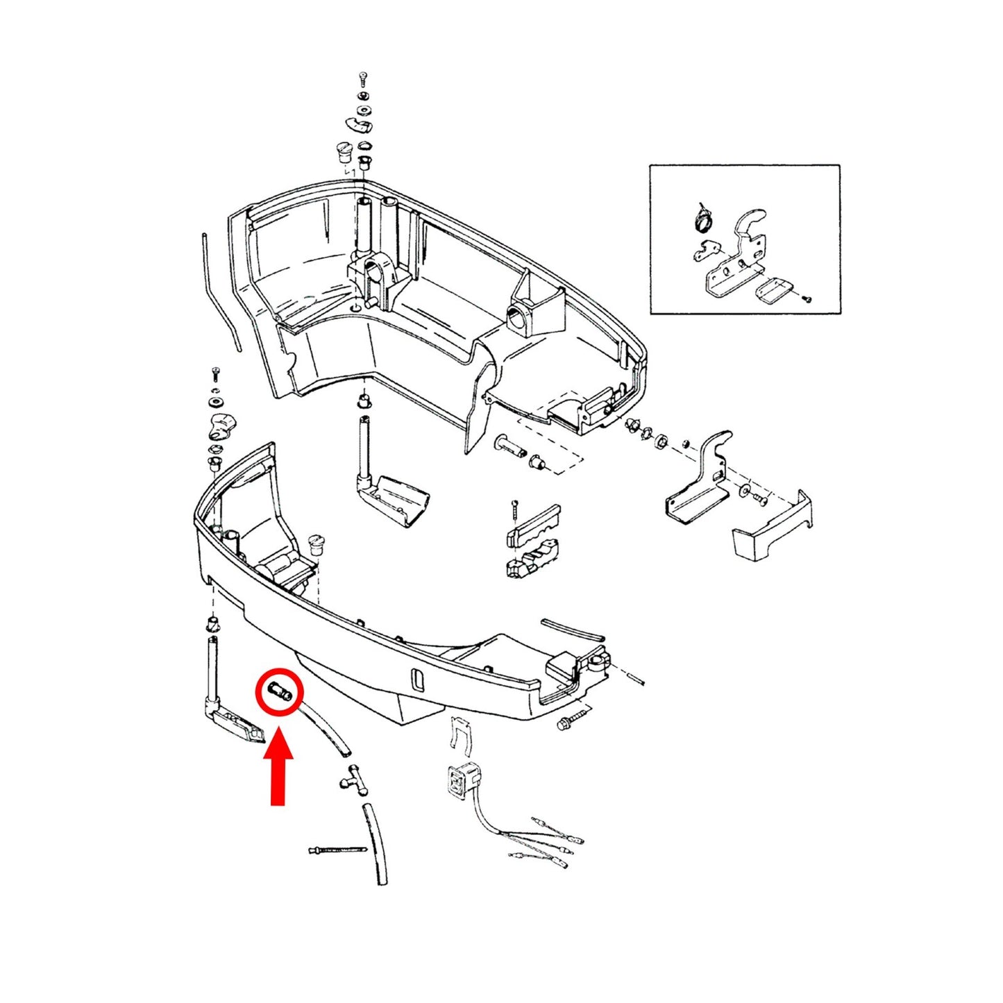 Tell Tale Outlet Nipple Fitting for Mercury Mariner Outboard - 22-813613, 813613