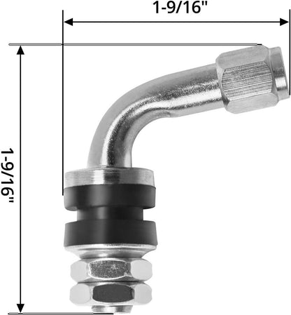 4Pcs Tyre Valve Stem 90 Degree Angled Bolt-in Valve Stems for Car Motorcycle