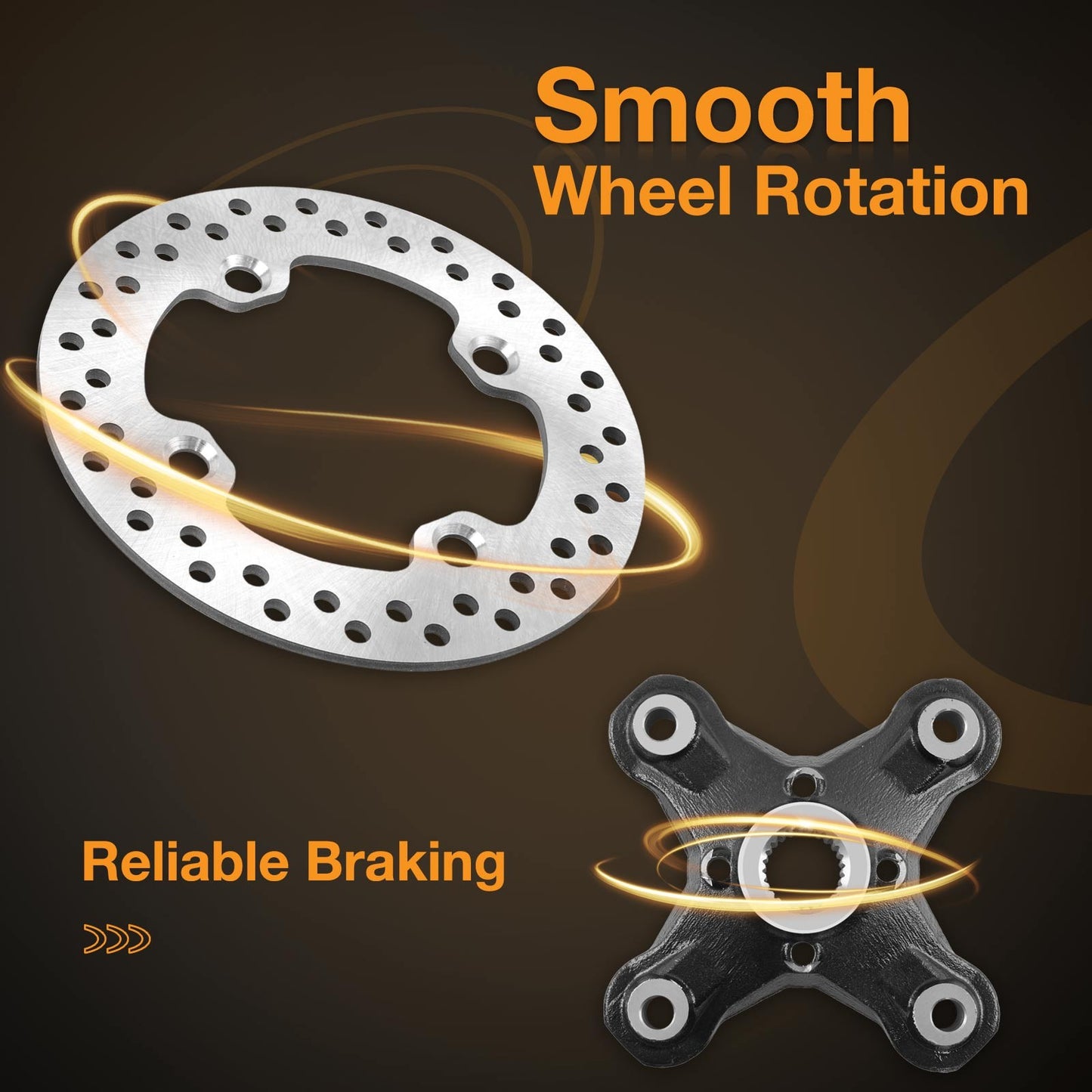 Wheel Hub &Brake Rotor w/Studs for Can-Am Outlander 450 500 570 650 800 850 1000