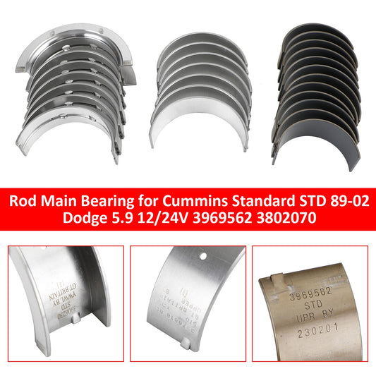 Rod Main Bearing for Cummins Standard STD 89-02 Dodge 5.9 12/24V 3969562  US