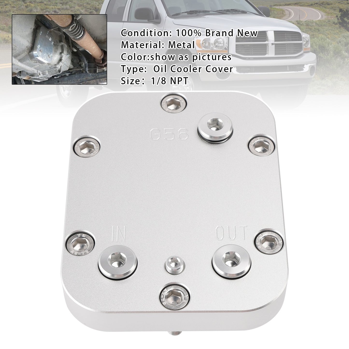 3 Ports PTO Cooler Cover 1/8 NPT For Ram 1/8 NPT 1500 2500 3500 4000 4500 G56