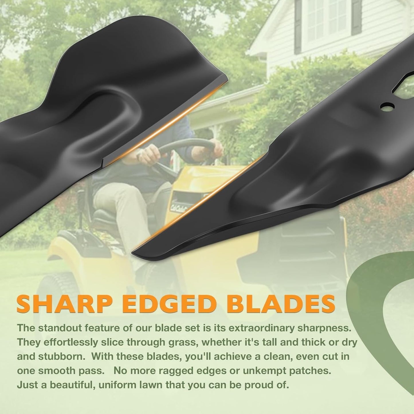 3Pcs 17.25" X 2.3" High Lift Lawn Mower Blades for Troy Bilt Craftsman Cub Cadet