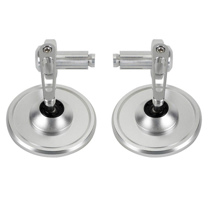 Pair Rear View Round BAR End Mirror 7/8"-1" Handleba Silver Aluminum Universal