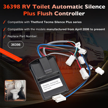 36398 RV Toilet Automatic Flush Controller Fits 2006+ Tecma Silence Plus Toilet