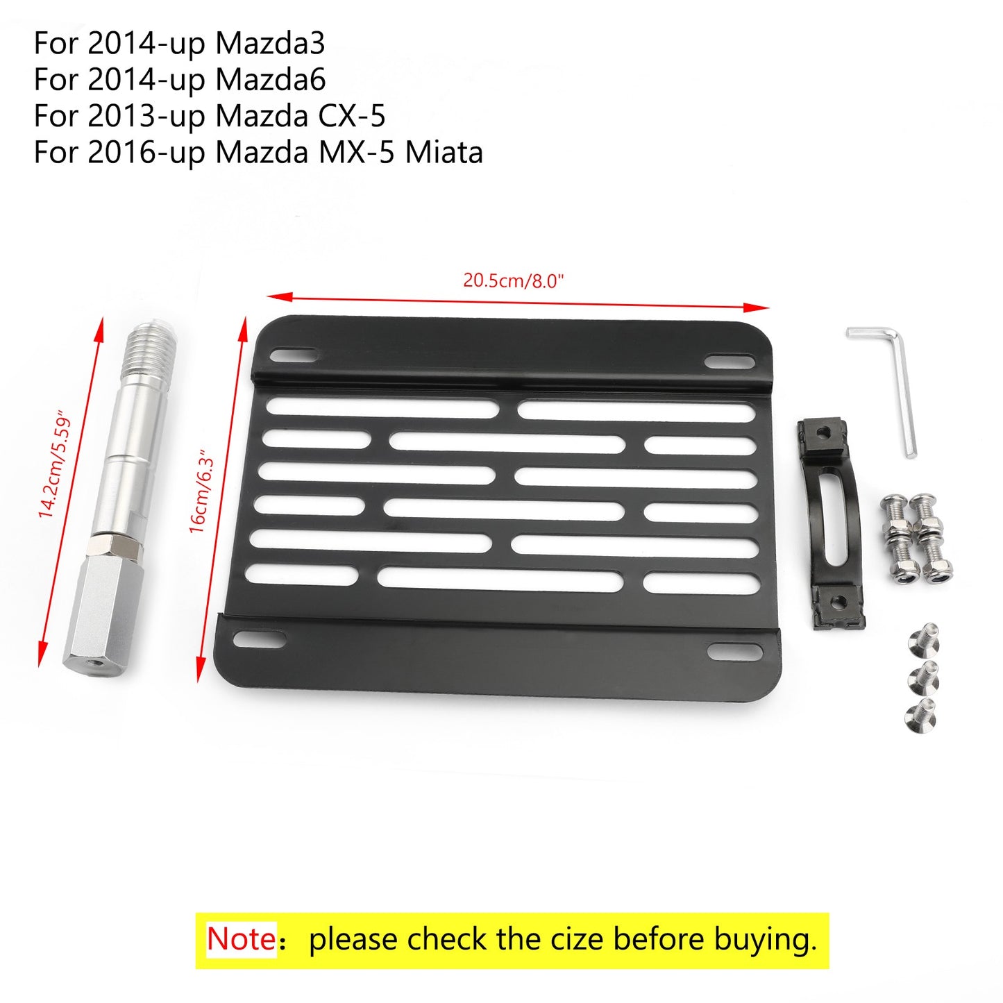 New Bumper Tow Hook License Plate Mount Bracket Holder For Mazda3 Mazda6 CX5 MX5