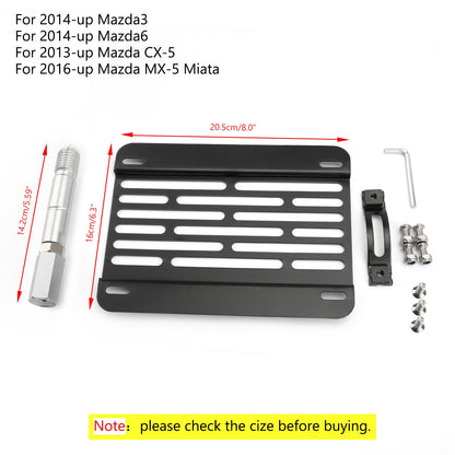 New Bumper Tow Hook License Plate Mount Bracket Holder For Mazda3 Mazda6 CX5 MX5