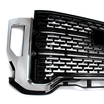 Front Bumper Grille Black w/Chrome Trim Fit GMC Sierra 2500 HD/3500 HD 2020-2023