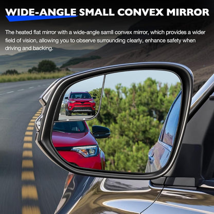 Left Right Side Heated Mirror Glass w/ BLIS For 13-24 Toyota RAV4 Tacoma 4Runner