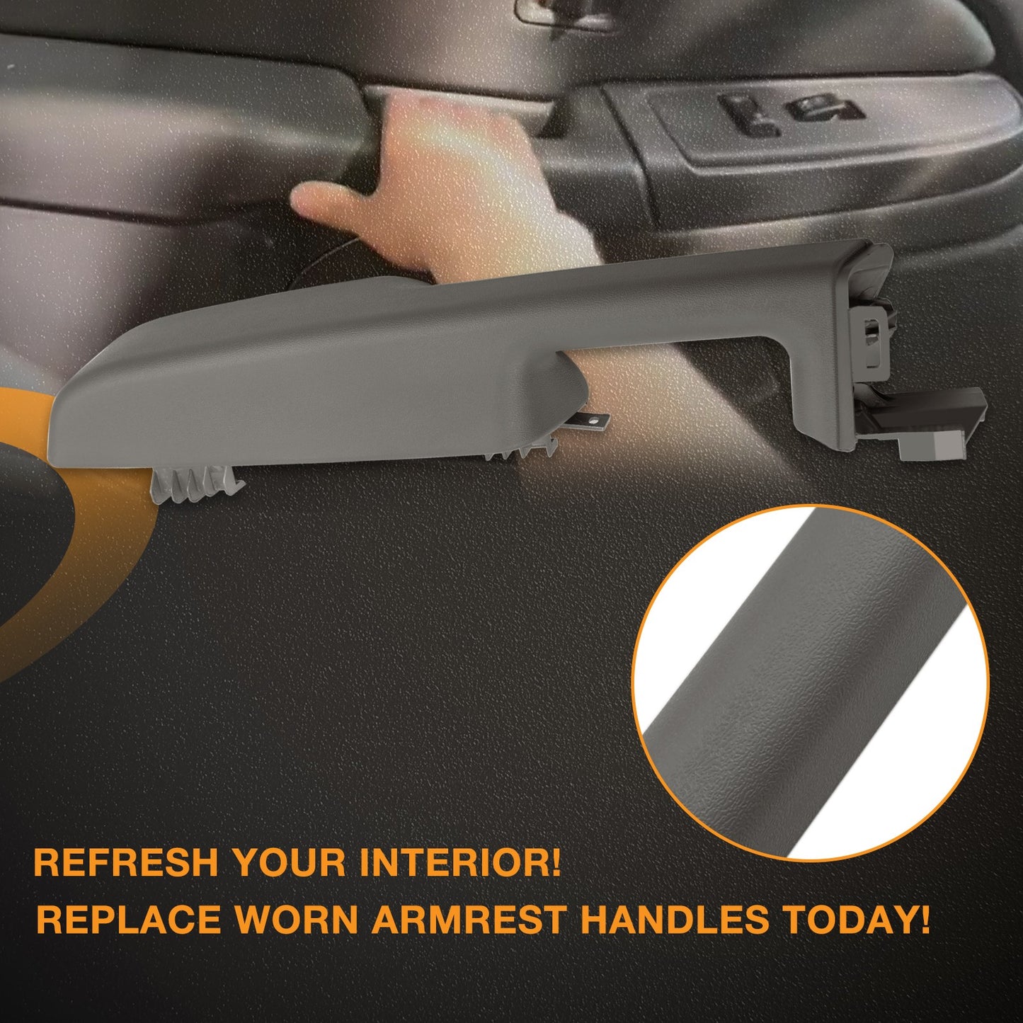 Passenger Armrest Handle For 1999-06 Chevy Suburban Avalanche GMC Cadillac Gray