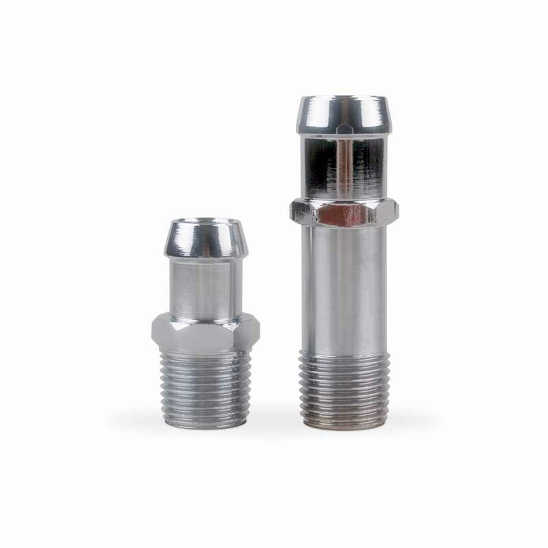 HEATER HOSE FITTING SET For 3/4" WATER PUMP 5/8" INTAKE CHROMED STEEL SBC BBC