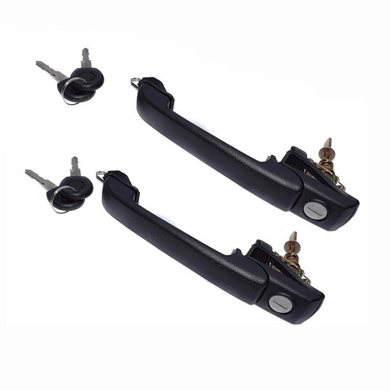 Front Outside Door Handles Set Black w/ Keys for 1993-1998 VW Jetta Golf