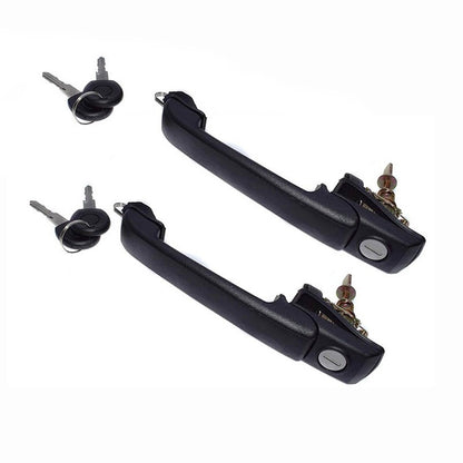 Front Outside Door Handles Set Black w/ Keys for 1993-1998 VW Jetta Golf