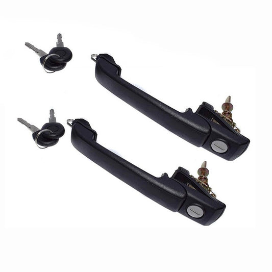 Front Outside Door Handles Set Black w/ Keys for 1993-1998 VW Jetta Golf