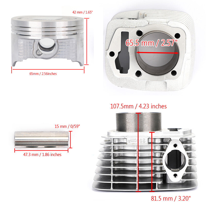 65.5mm Cylinder Piston Kit for Honda CRF230F 03-19 CRF230L 08-09 12100-KFB-000,
