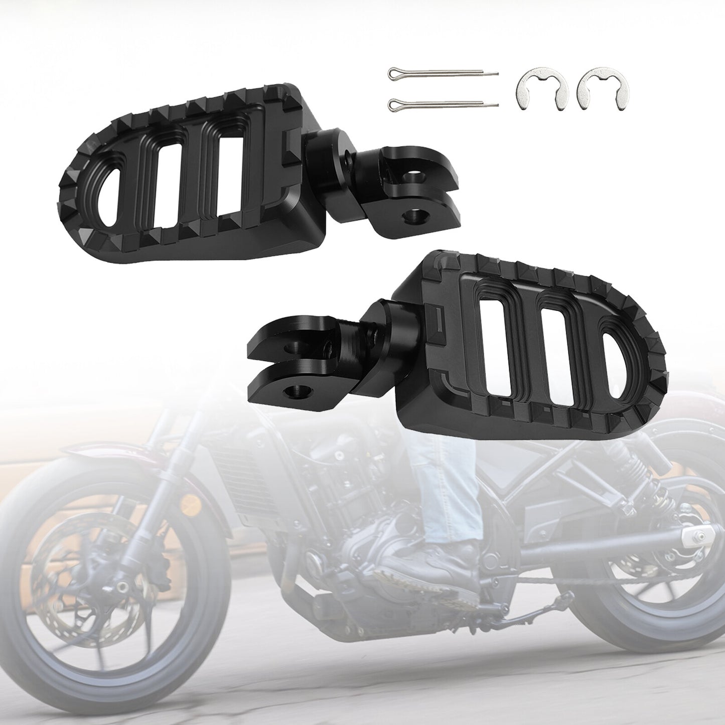 Front Footrests Foot Peg fit for Rebel 1100 CM1100 CMX 1100 DCT/MT 2021-23 BLK
