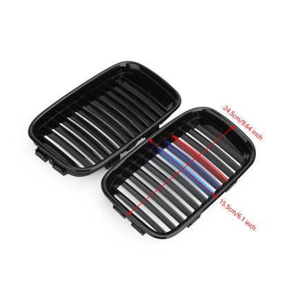 M-color Glossy Black Front Hood Kidney Sport Grills For BMW 3 Series E36 92-1996