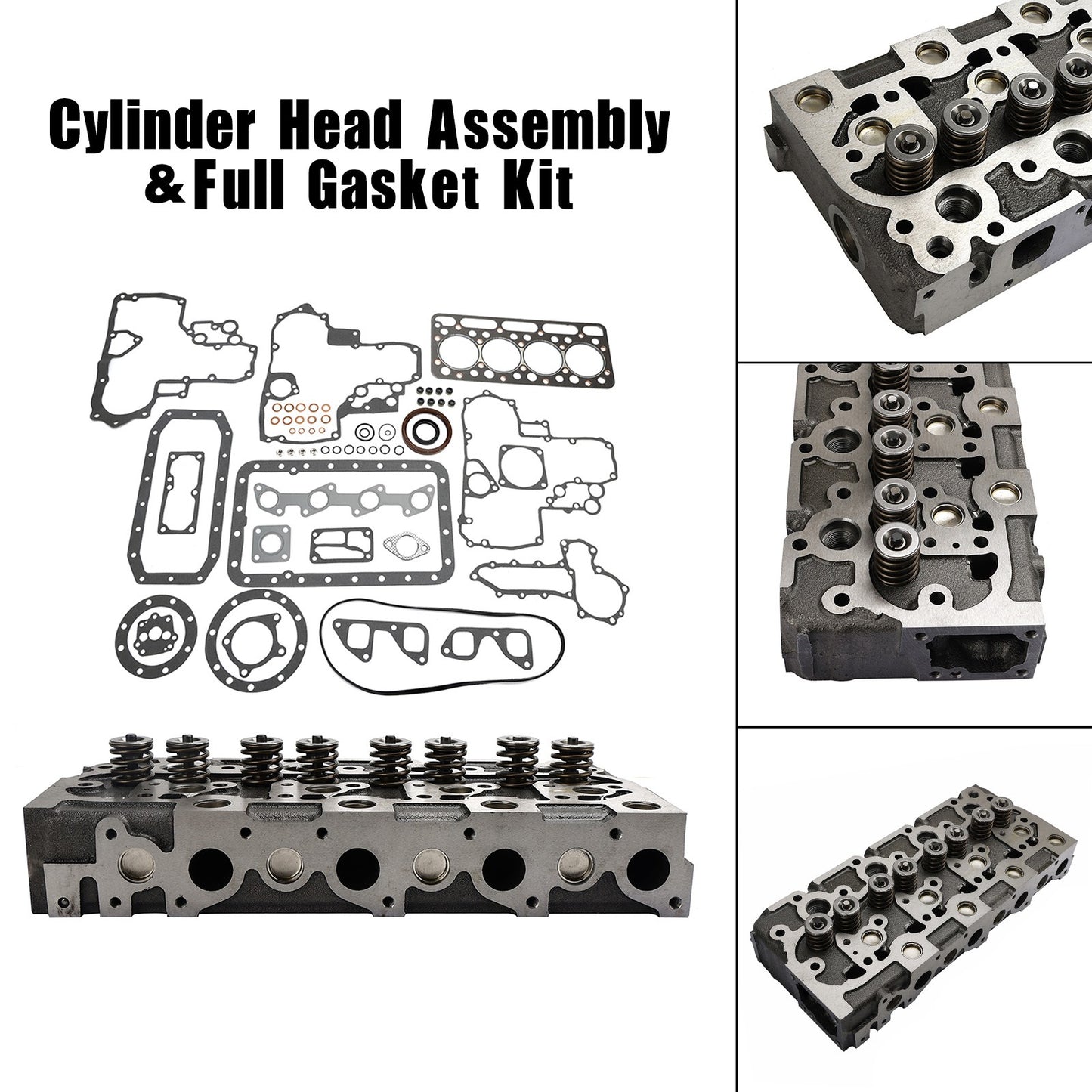 Complete Cylinder Head With Valve Spring & Gasket Kit FIT Kubota V1902 Engine