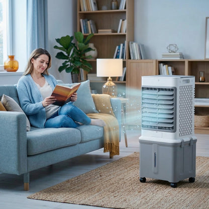 Portable 8.5 Gal 3-in-1 Evaporative Cooler, Fan, Humidifier w/ Remote Control