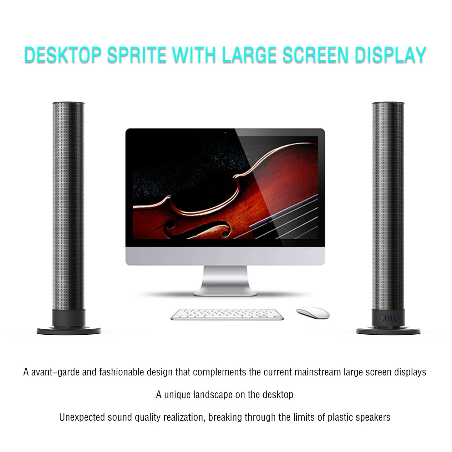 Detachable Surround Sound Bar Wireless Subwoofer 2 Speaker System Home Theater`