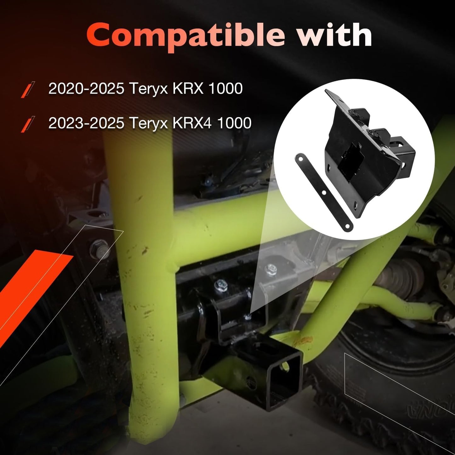 2" Rear Reciever Hitch 101810 For 2020-2025 Kawasaki Teryx KRX 1000 Tow Hitch