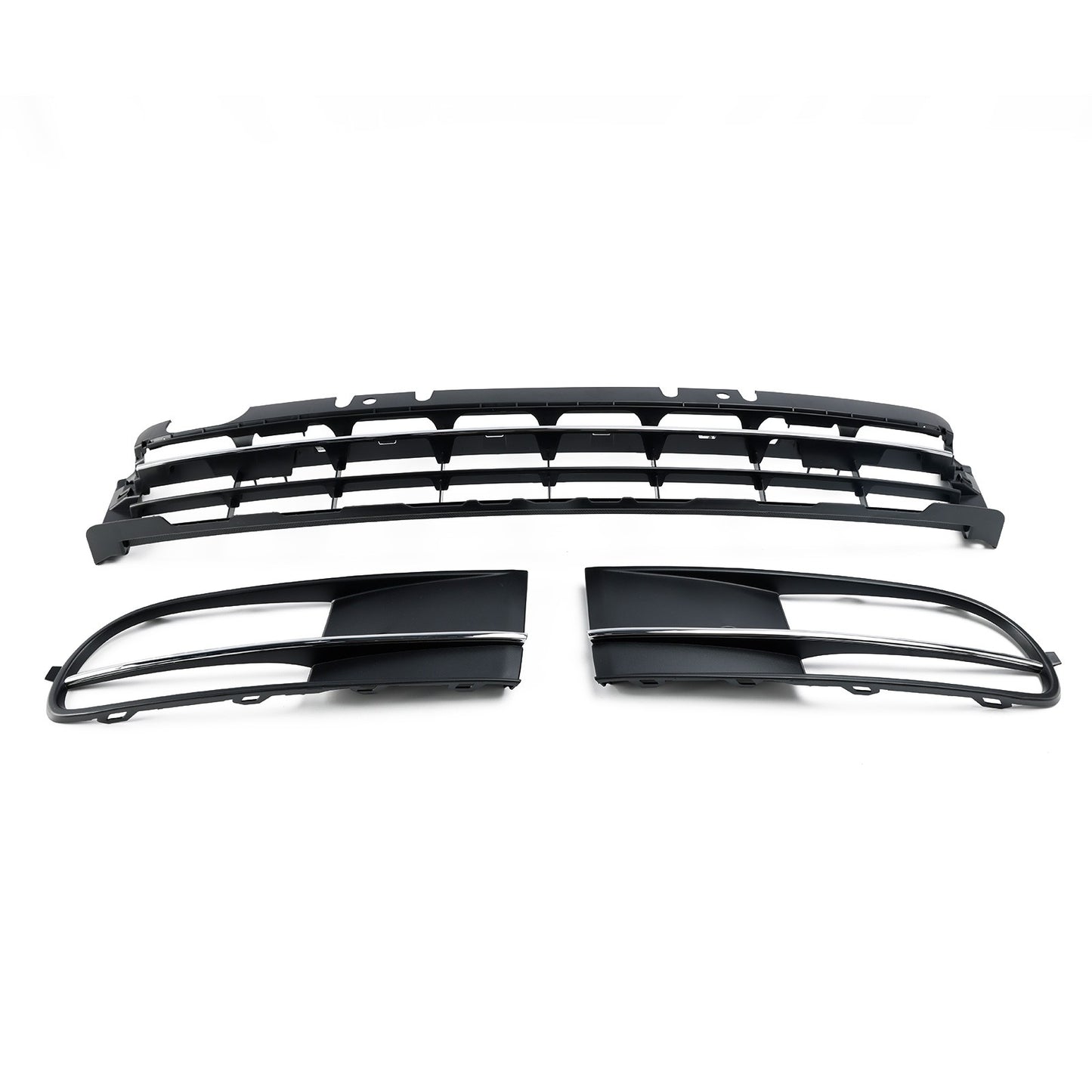 Front Bumper Lower Grille + Fog Light Grill Fit VW Beetle 2012-2016 W/ Chrome