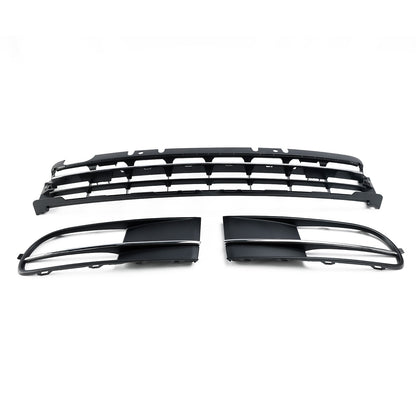 Front Bumper Lower Grille + Fog Light Grill Fit VW Beetle 2012-2016 W/ Chrome