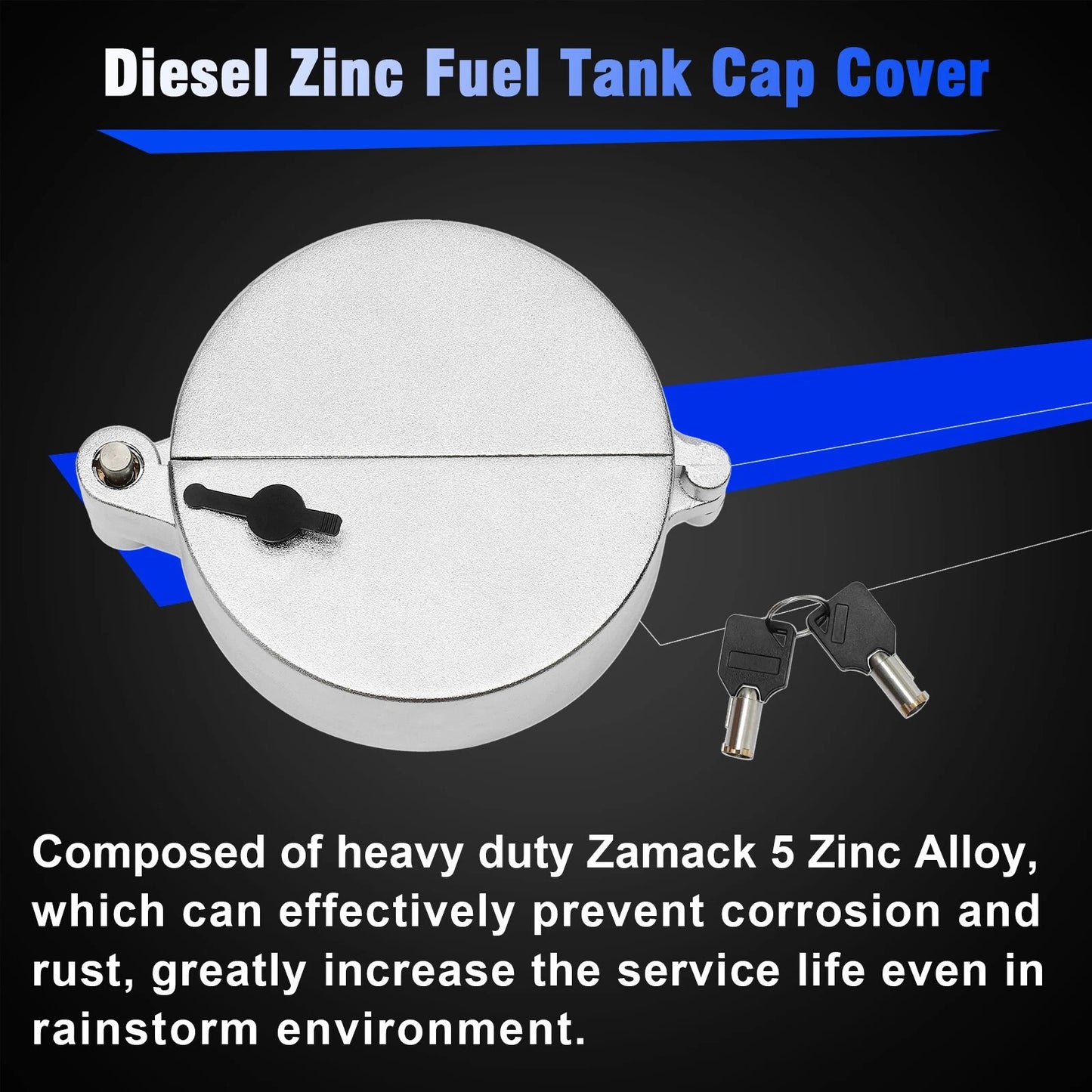 2X Semi Truck Locking Diesel Fuel Tank Cap Cover For Freightliner Western Star