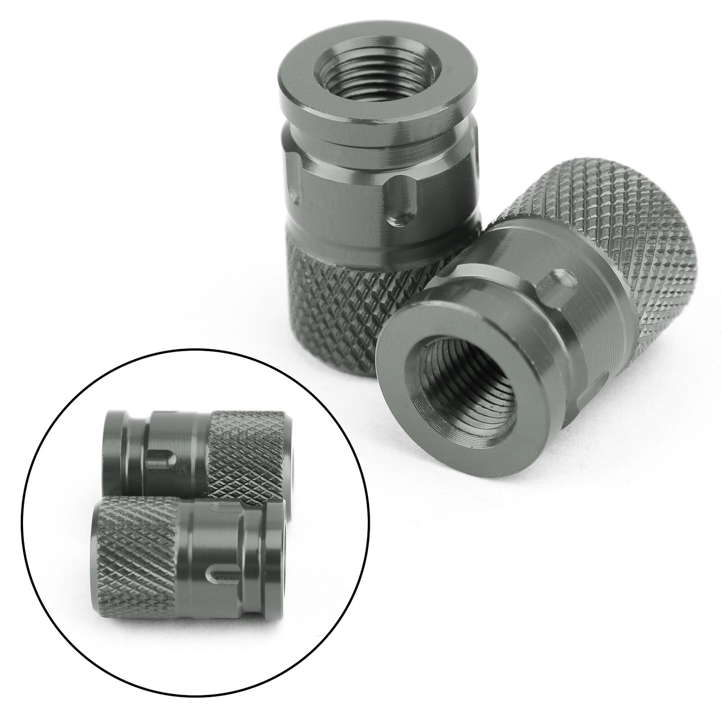 2pcs CNC Anti-Thief Tire Valve Stem Caps For Car Truck Bike Motorcycle