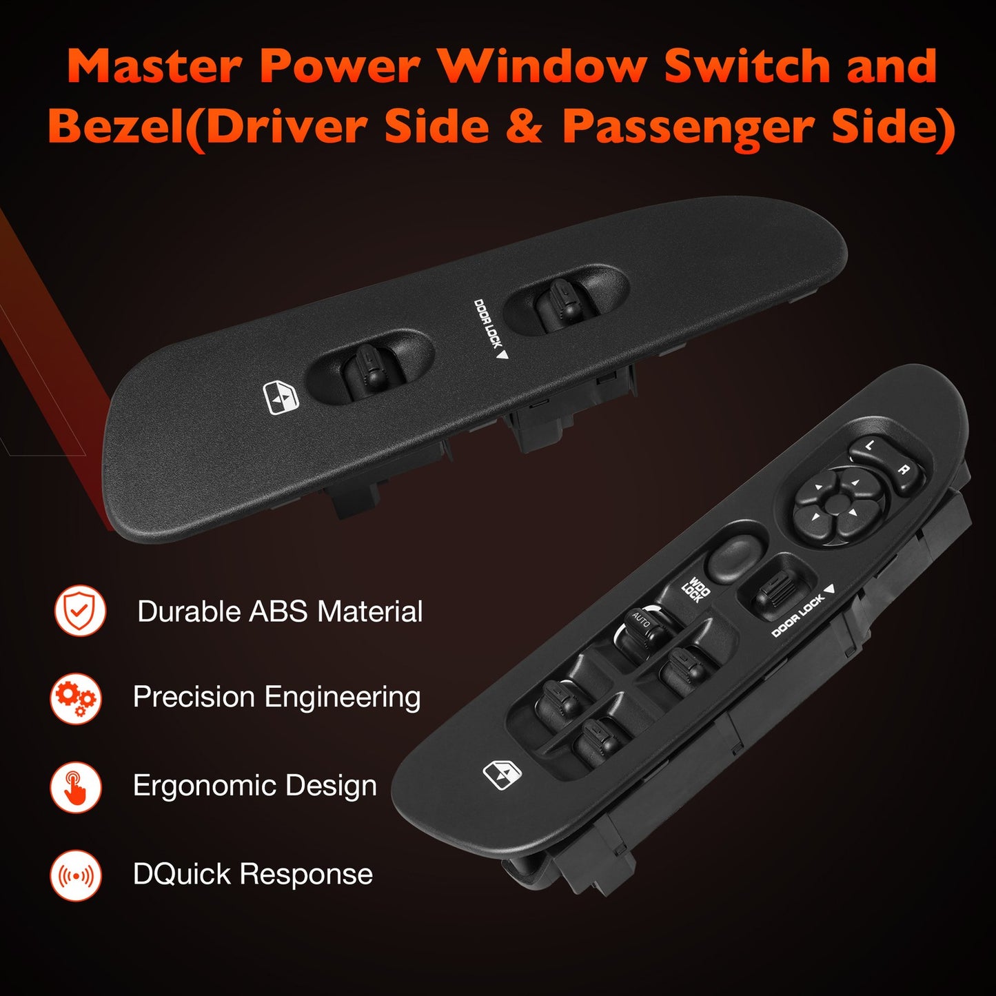 Power Door Window Lock Mirror Switch LH RH w/ Bezel Set For 01-09 Dodge Ram 1500