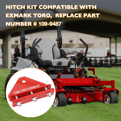 109-9487 LawnMower Hitch Kit For Exmark Toro Zero Turn Mower Trailer Cart Red