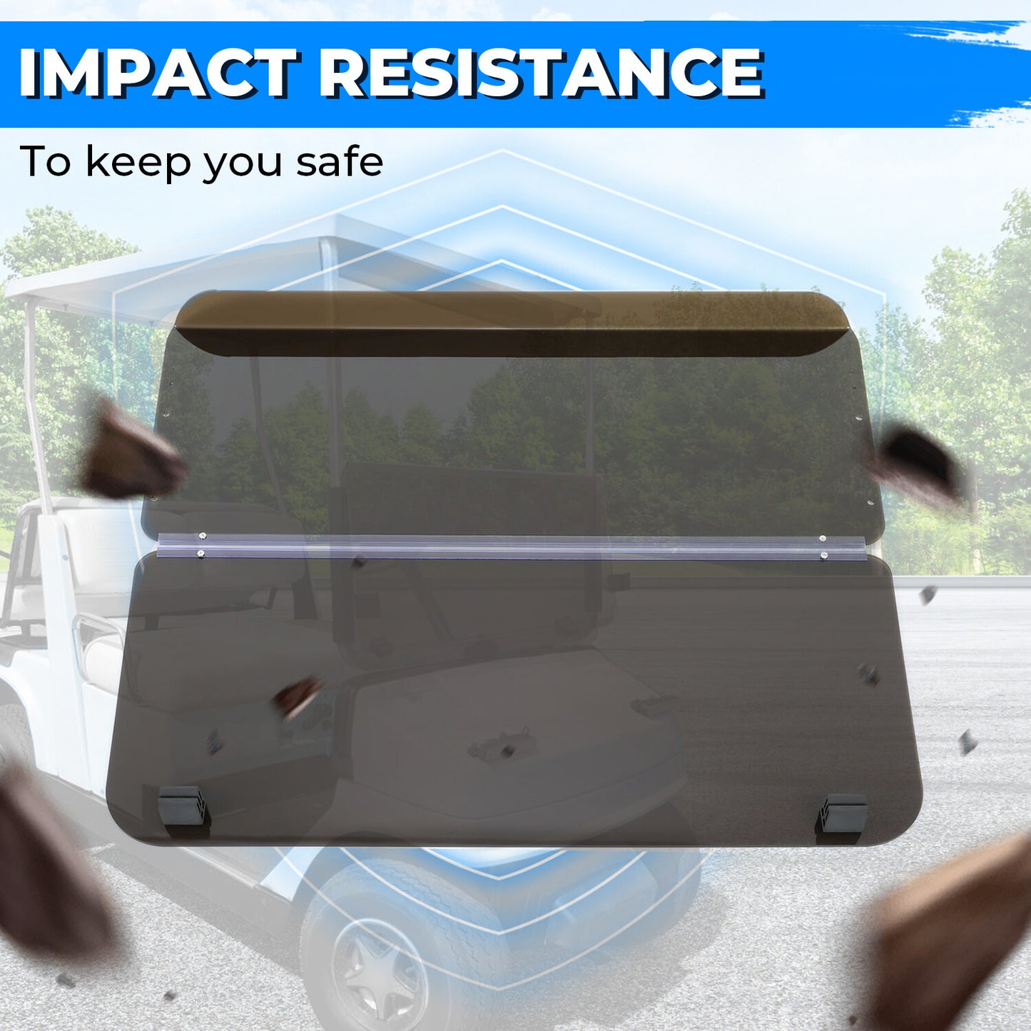 Solid Spare For 1985-1995 Yamaha G2 G9 Tinted Fold Down Golf Cart Windshield Windscreen