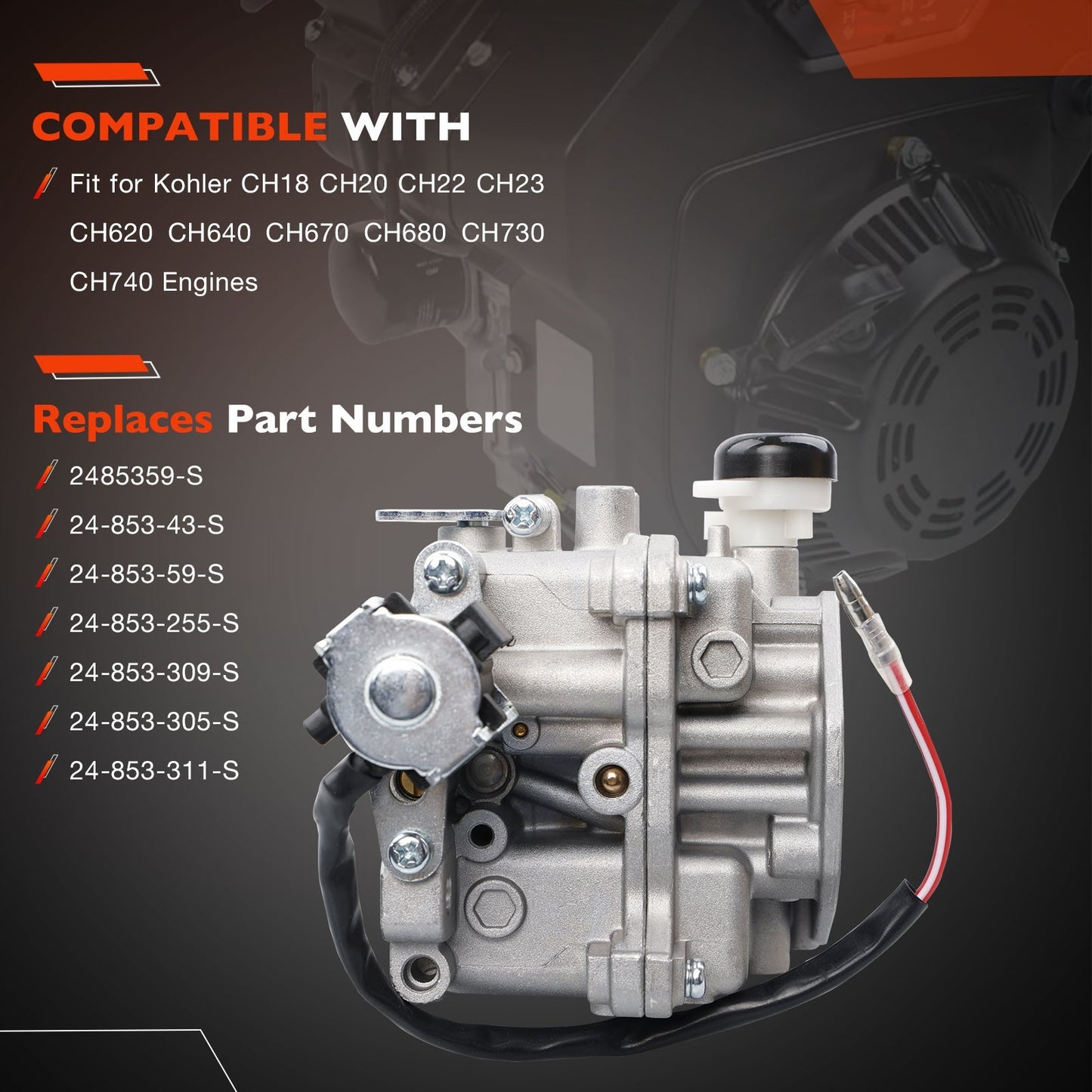 Carburetor Kit Fit Kohler CH640 CH740 CH22 CH23 CH620 CH680 2485359-S 2485343-S