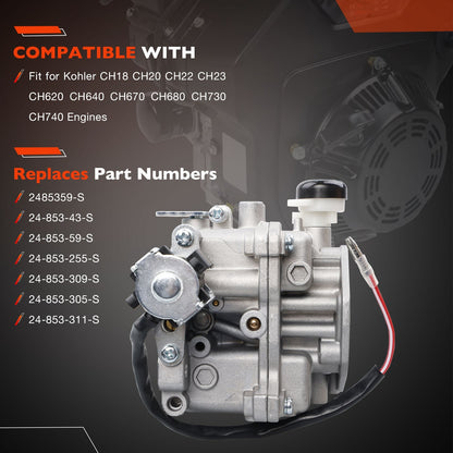Carburetor Kit Fit Kohler CH640 CH740 CH22 CH23 CH620 CH680 2485359-S 2485343-S