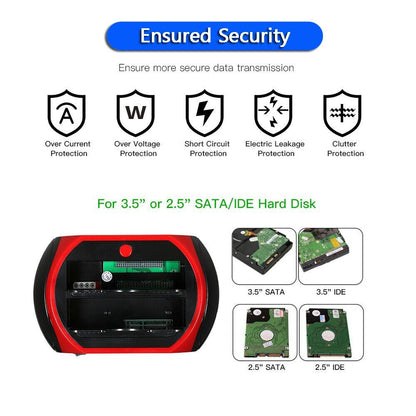 ALL in One HDD Docking/Dock Station HD Dual Bay USB to SATA IDE 2.5" 3.5" US
