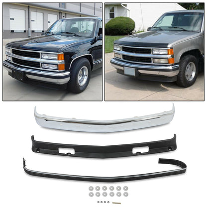 Solid Spare Front Bumper Kit Deflector For 1988-2000 Chevrolet GMC C/K 1500 2500 3500 Yukon