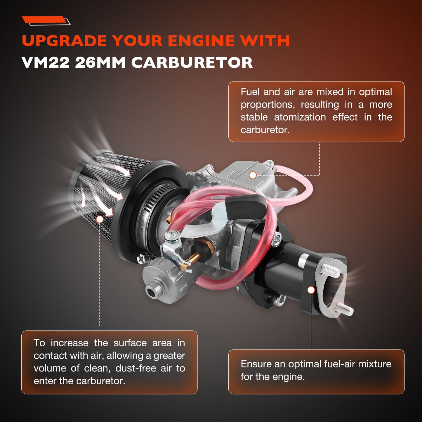 VM22 212cc Carburetor Kit For Mini Bike Baja Coleman CT200U BT200X M200 KT196